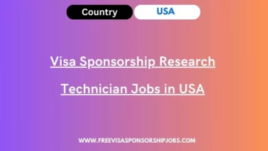 Visa Sponsorship Research Technician Jobs in USA